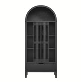 Fleur 71" Arched Storage Display Cabinet in Black