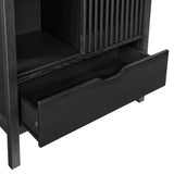 Fleur 71" Arched Storage Display Cabinet in Black