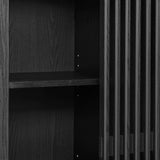 Fleur 71" Arched Storage Display Cabinet in Black