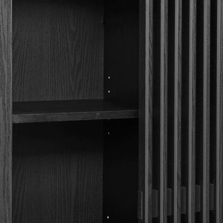 Vaughn 71" Arched Storage Display Cabinet in Black