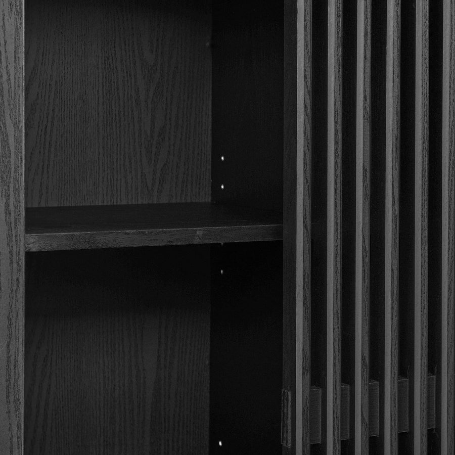 Fleur 71" Arched Storage Display Cabinet in Black