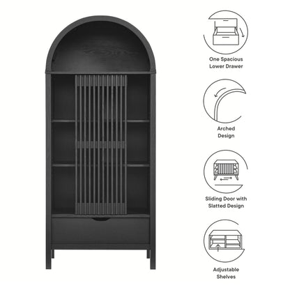 Vaughn 71" Arched Storage Display Cabinet by Furniture For America