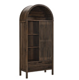 Fleur 71" Arched Storage Display Cabinet in Walnut