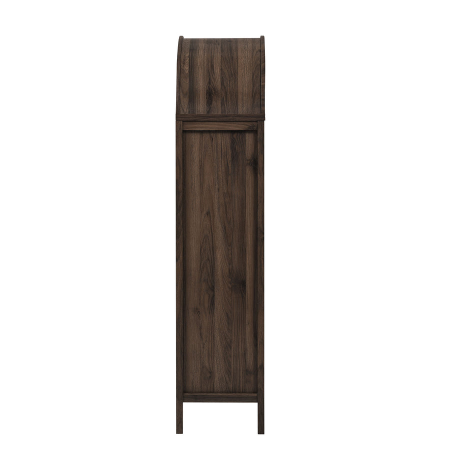 Fleur 71" Arched Storage Display Cabinet in Walnut