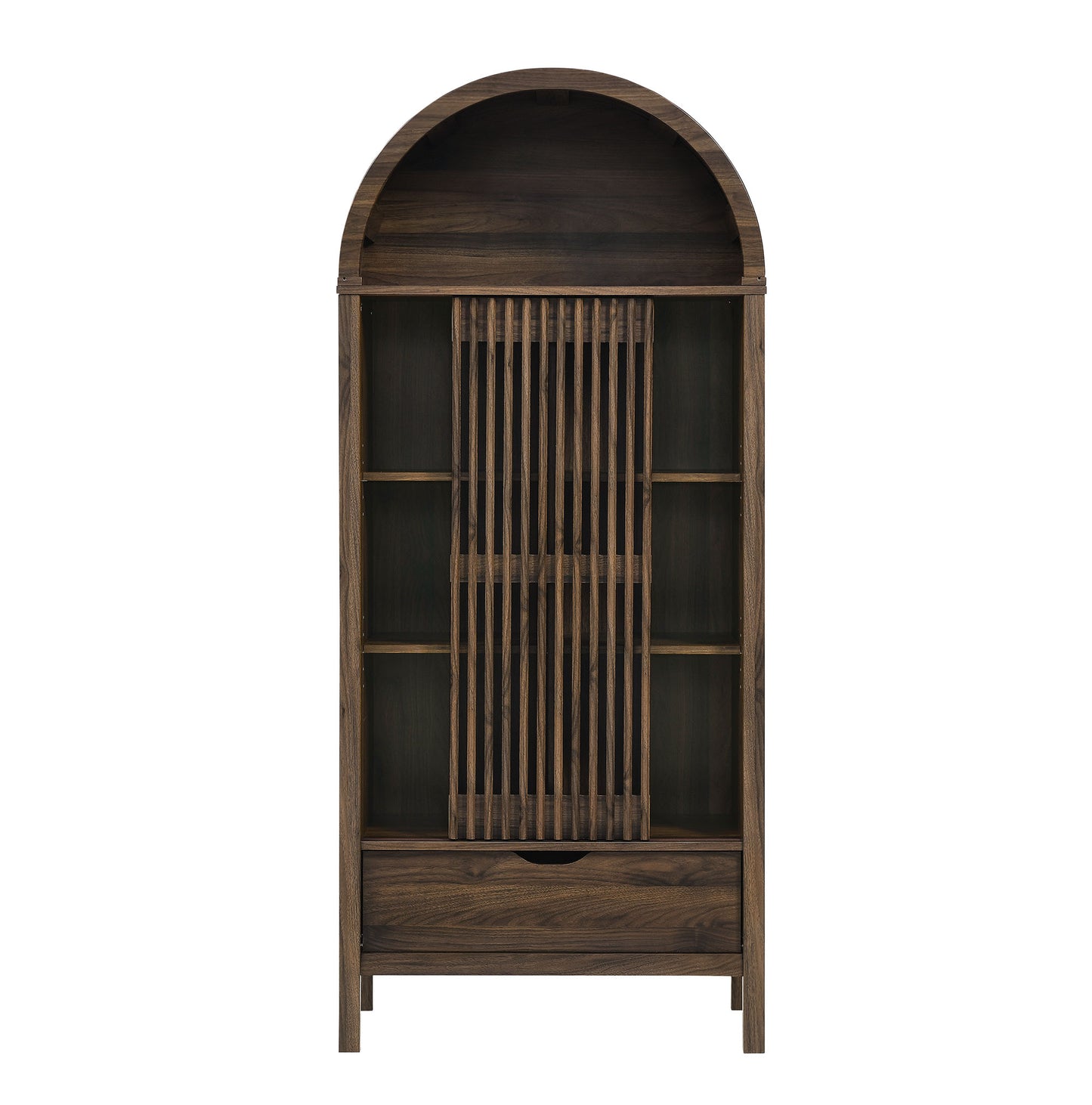 Vaughn 71" Arched Storage Display Cabinet by Furniture For America