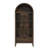 Fleur 71" Arched Storage Display Cabinet in Walnut