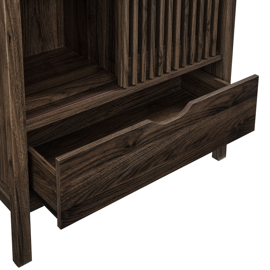 Fleur 71" Arched Storage Display Cabinet in Walnut