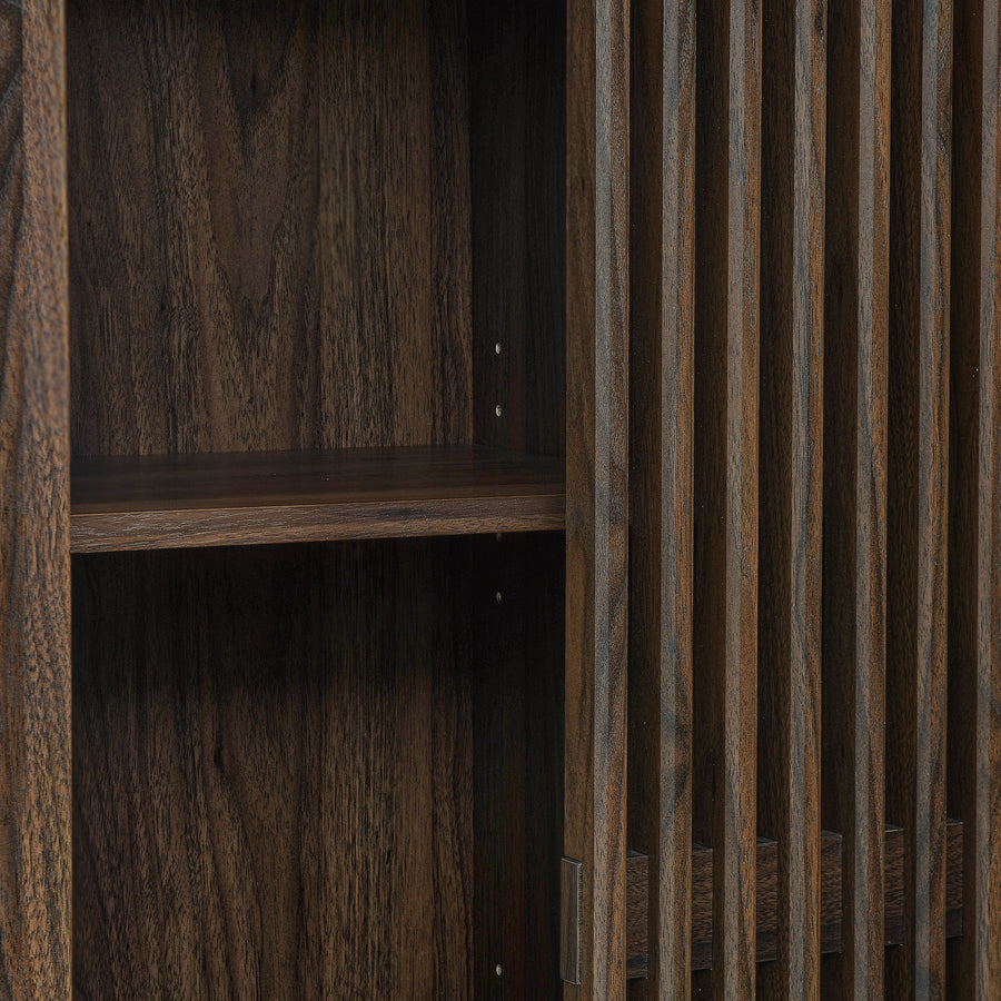 Fleur 71" Arched Storage Display Cabinet in Walnut