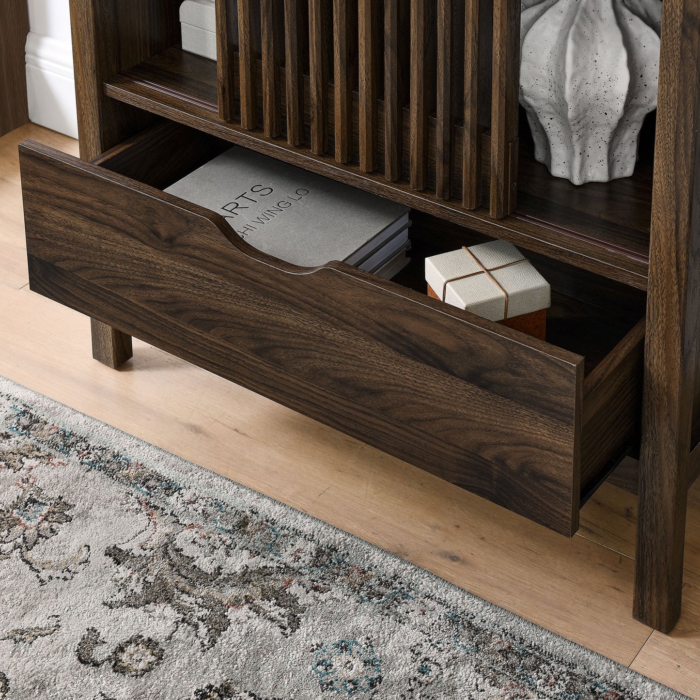 Vaughn 71" Arched Storage Display Cabinet by Furniture For America