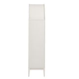 Percale 74" Tall Wide Arched Storage Display Cabinet in Ivory Oak