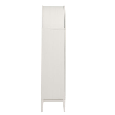 Nolan 74" Tall Wide Arched Storage Display Cabinet in Ivory Oak