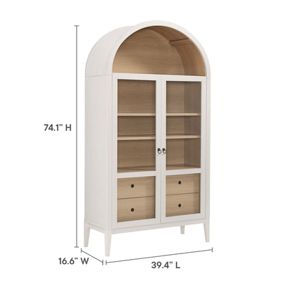 Nolan 74" Tall Wide Arched Storage Display Cabinet by Furniture For America