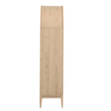 Percale 74" Tall Wide Arched Storage Display Cabinet in Light Oak