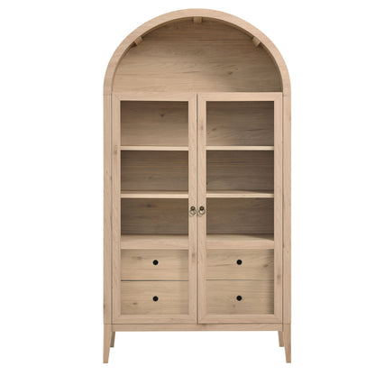 Nolan 74" Tall Wide Arched Storage Display Cabinet by Furniture For America