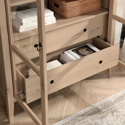 Nolan 74" Tall Wide Arched Storage Display Cabinet by Furniture For America