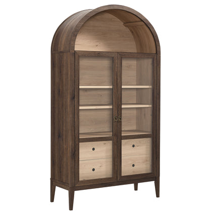 Nolan 74" Tall Wide Arched Storage Display Cabinet by Furniture For America
