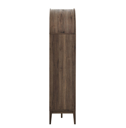 Nolan 74" Tall Wide Arched Storage Display Cabinet Bookshelf by Furniture For America