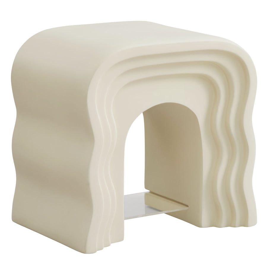 Castile Squiggle Side Table in Ivory