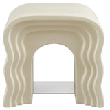 Castile Squiggle Side Table in Ivory