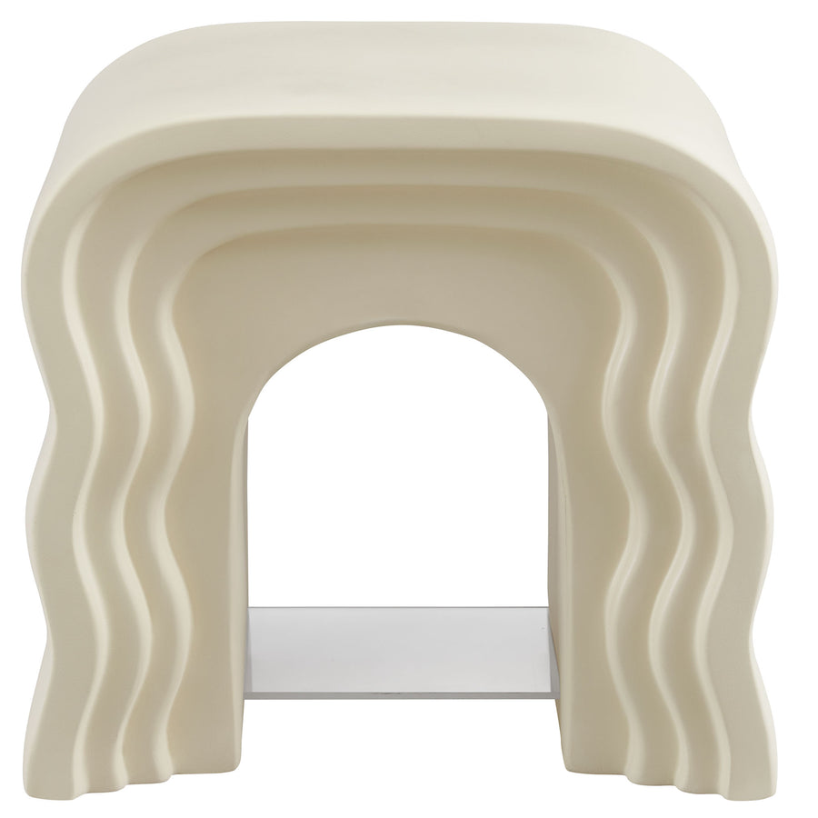 Castile Squiggle Side Table in Ivory