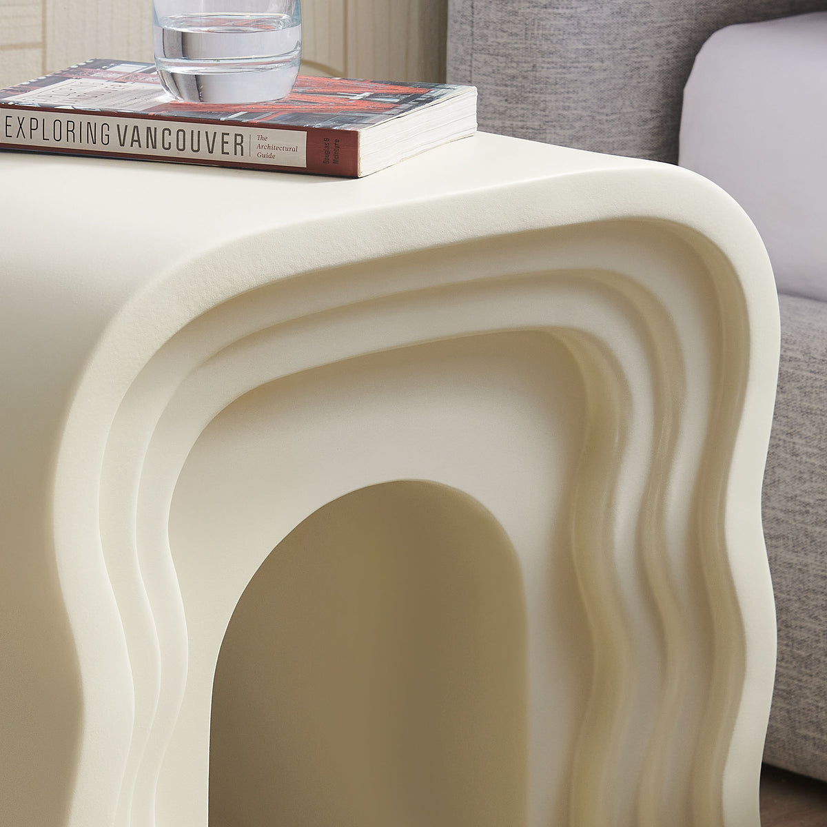 Jorin Squiggle Side Table in Ivory