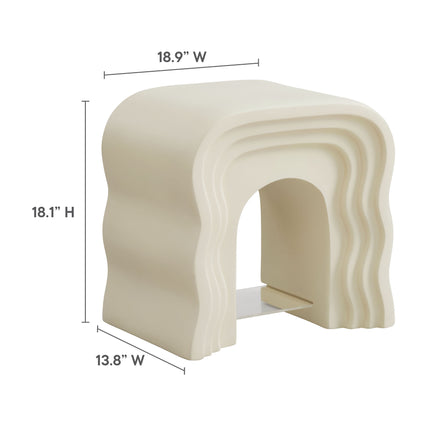 Jorin Squiggle Side Table in Ivory