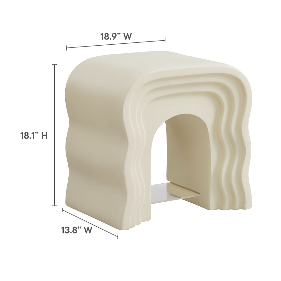 Castile Squiggle Side Table in Ivory