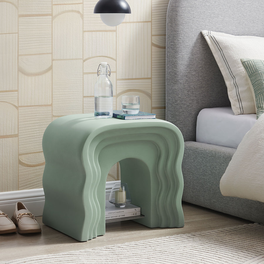 Castile Squiggle Side Table in Sage