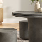 Portico Indoor - Outdoor Patio Concrete 5 Piece Dining Table Set in Gray
