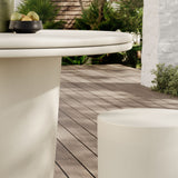 Portico Indoor - Outdoor Patio Concrete 5 Piece Dining Table Set in White
