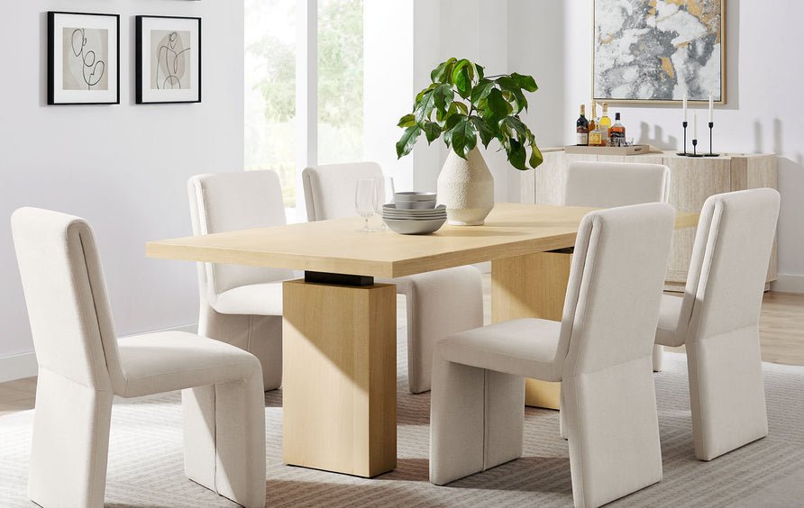 Caelia 82" Rectangular Wood Dining Table in Natural