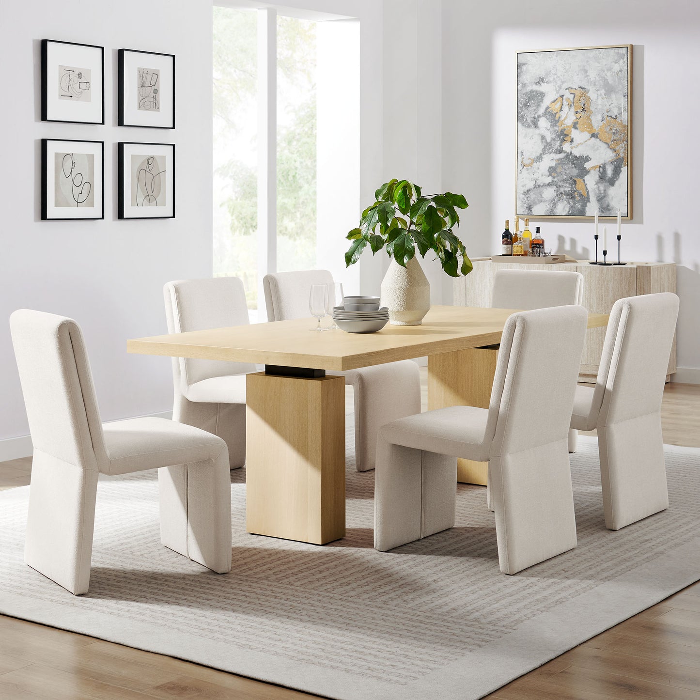 Piston 82" Rectangular Wood Dining Table by Furniture For America
