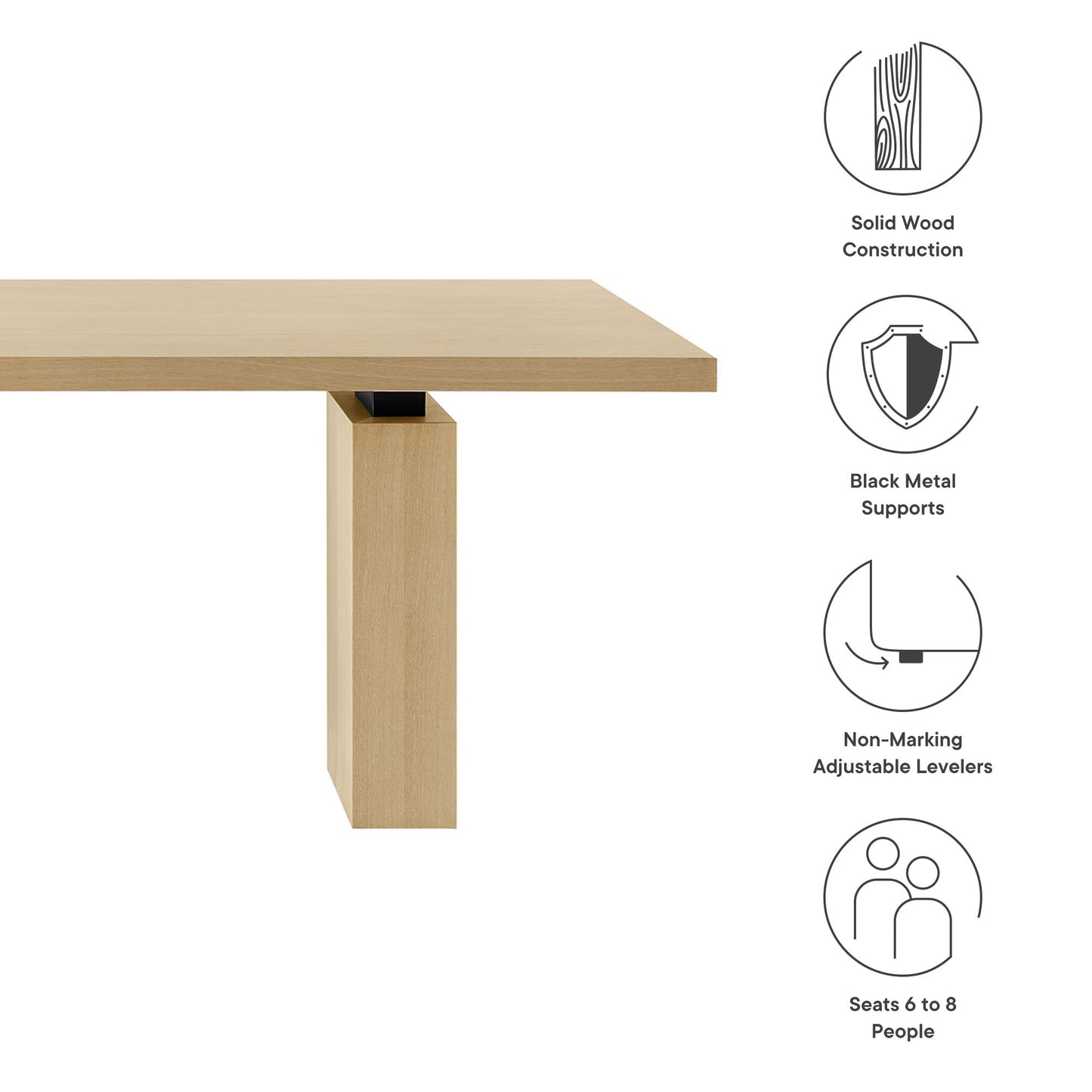 Piston 82" Rectangular Wood Dining Table by Furniture For America