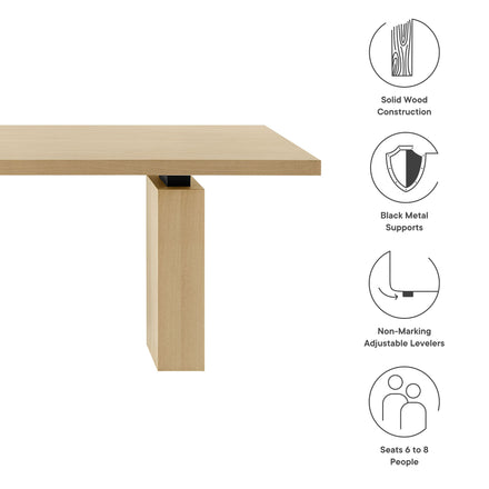 Piston 82" Rectangular Wood Dining Table in Natural