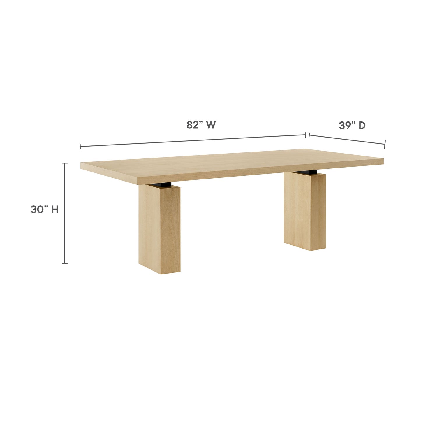 Piston 82" Rectangular Wood Dining Table by Furniture For America