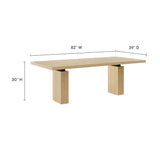 Caelia 82" Rectangular Wood Dining Table in Natural