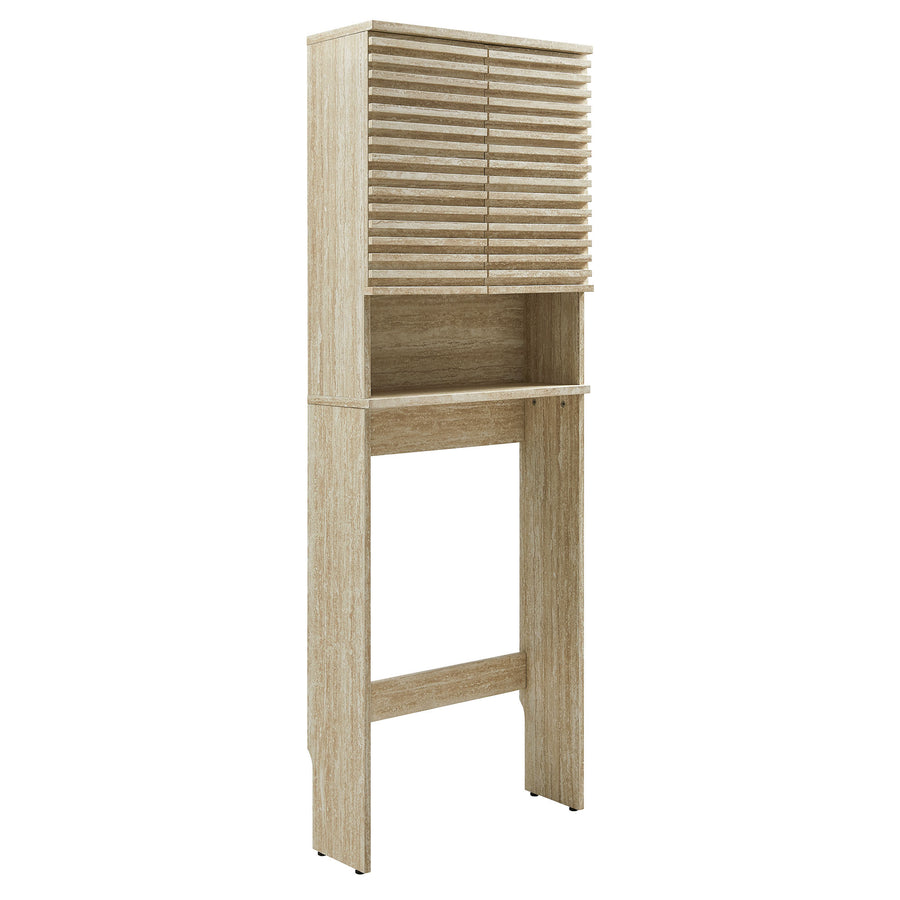 Vera Over the Toilet Faux Travertine Bathroom Storage Cabinet in Travertine