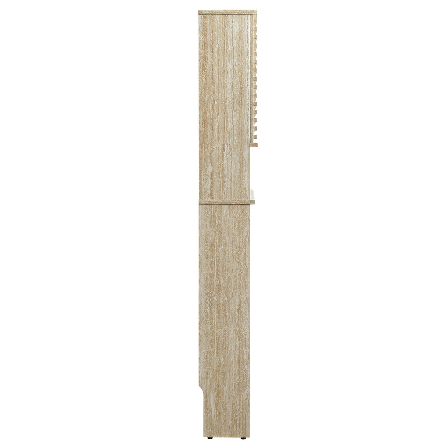 Vera Over the Toilet Faux Travertine Bathroom Storage Cabinet in Travertine