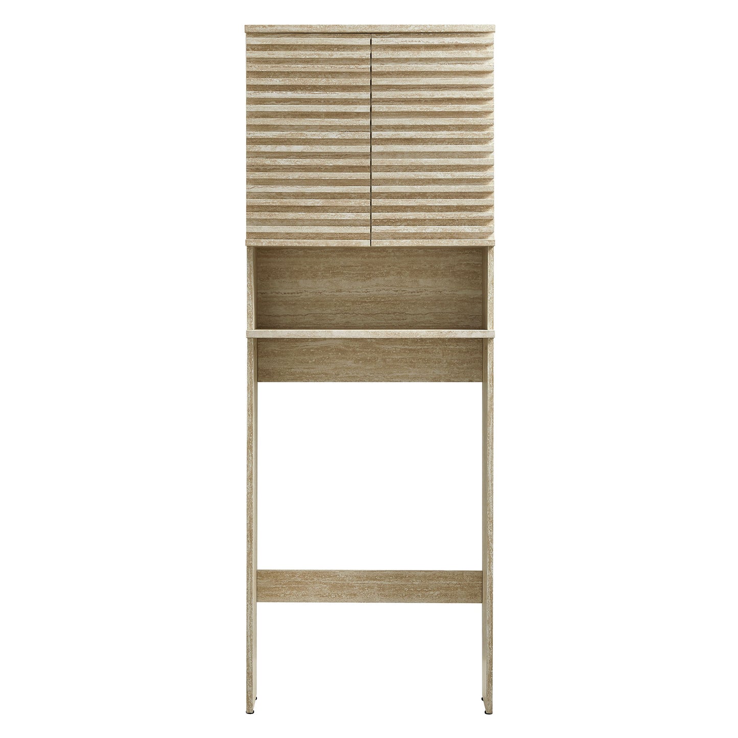 Vera Over the Toilet Faux Travertine Bathroom Storage Cabinet in Travertine