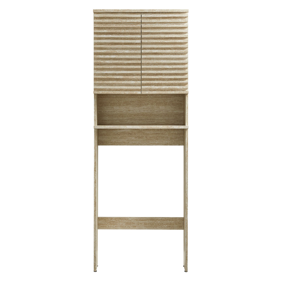 Vera Over the Toilet Faux Travertine Bathroom Storage Cabinet in Travertine