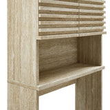 Vera Over the Toilet Faux Travertine Bathroom Storage Cabinet in Travertine