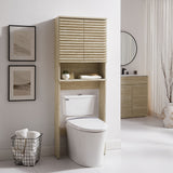 Vera Over the Toilet Faux Travertine Bathroom Storage Cabinet in Travertine