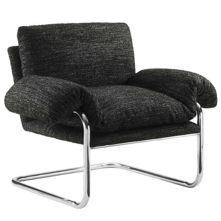 Eurus Boucle Fabric Accent Chair in Charcoal