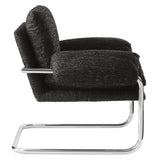 Eurus Boucle Fabric Accent Chair in Charcoal