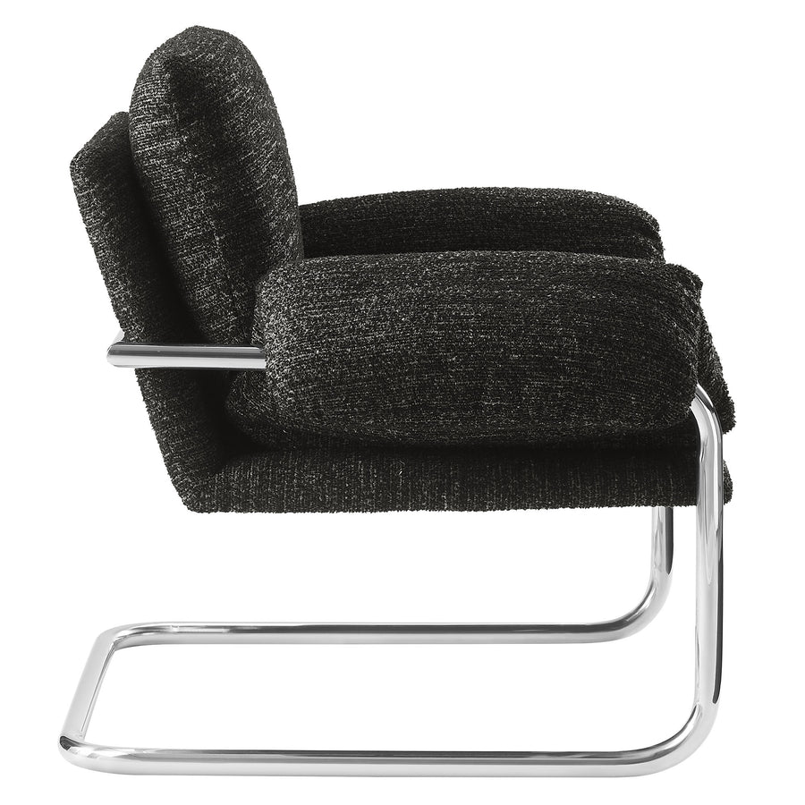 Eurus Boucle Fabric Accent Chair in Charcoal