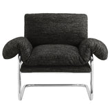 Eurus Boucle Fabric Accent Chair in Charcoal
