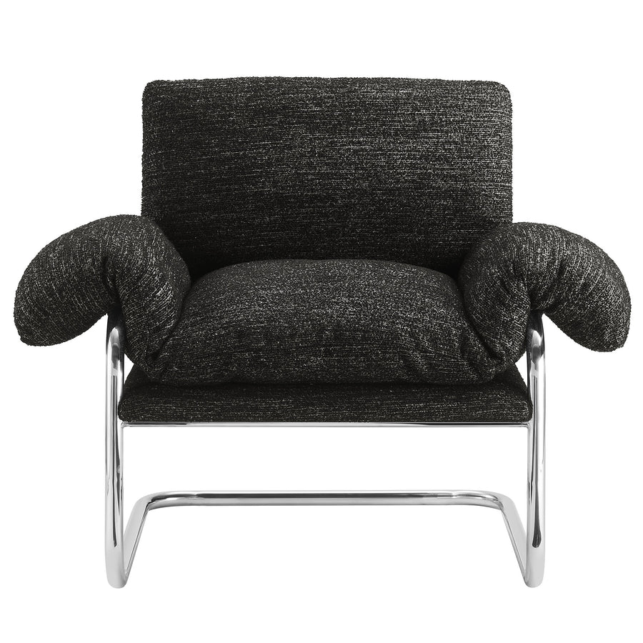Eurus Boucle Fabric Accent Chair in Charcoal