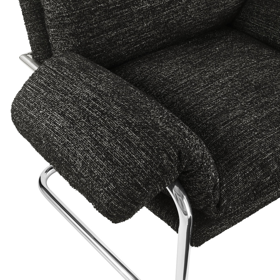 Eurus Boucle Fabric Accent Chair in Charcoal