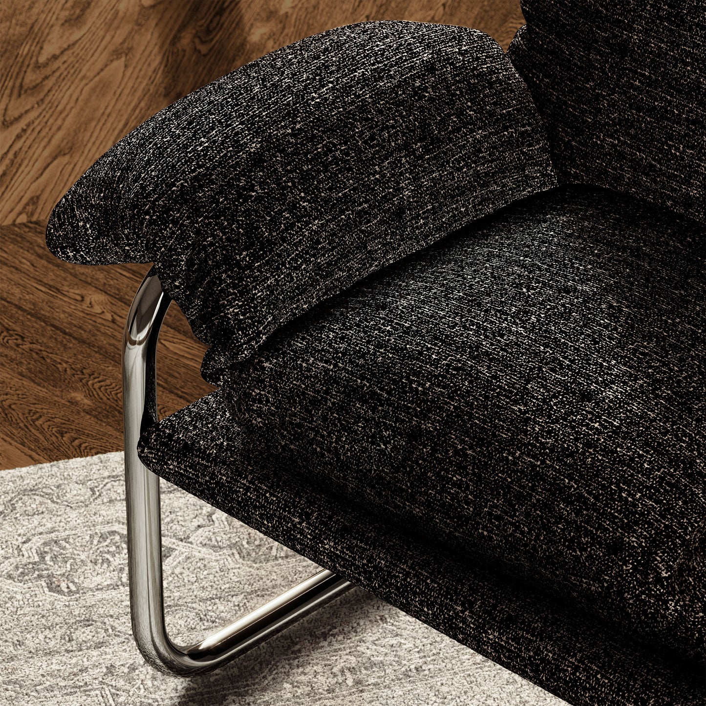 Ansel Boucle Fabric Accent Chair by Furniture For America