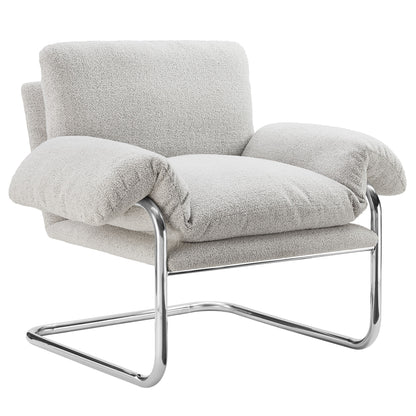 Ansel Boucle Fabric Accent Chair by Furniture For America